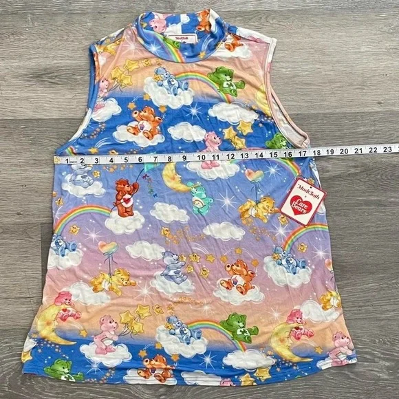 Modcloth Blue Care Bears Print Top - Picture 5 of 6